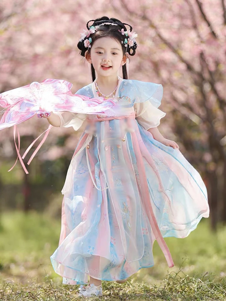 2025新款女童汉服中国风仙气襦裙女孩裙子连衣裙