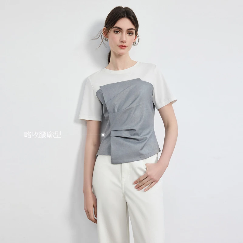 【大叔专享】亦谷短袖t恤女装2025年夏季打底衫短款上衣G5SAT278