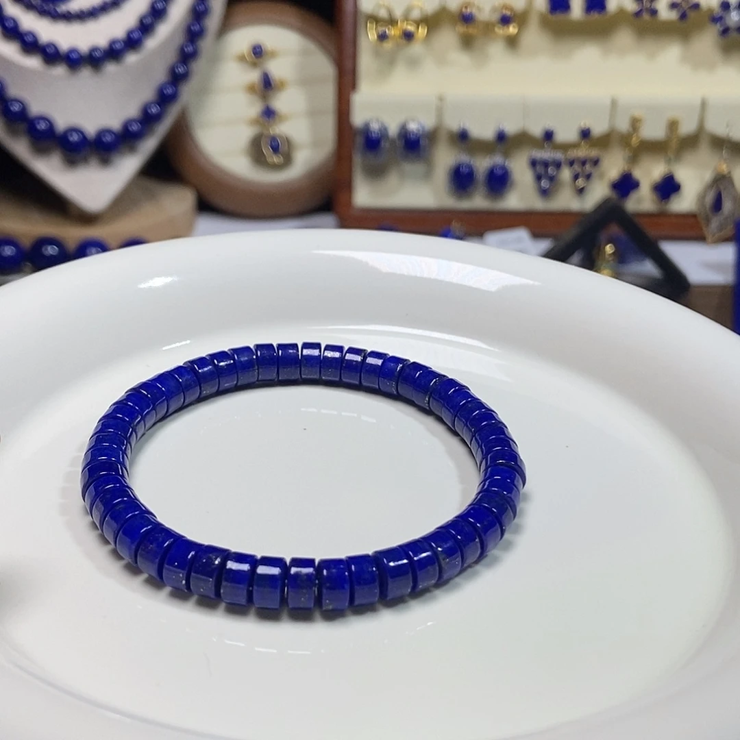 未镶嵌青金石精工药片手串6.5mm+