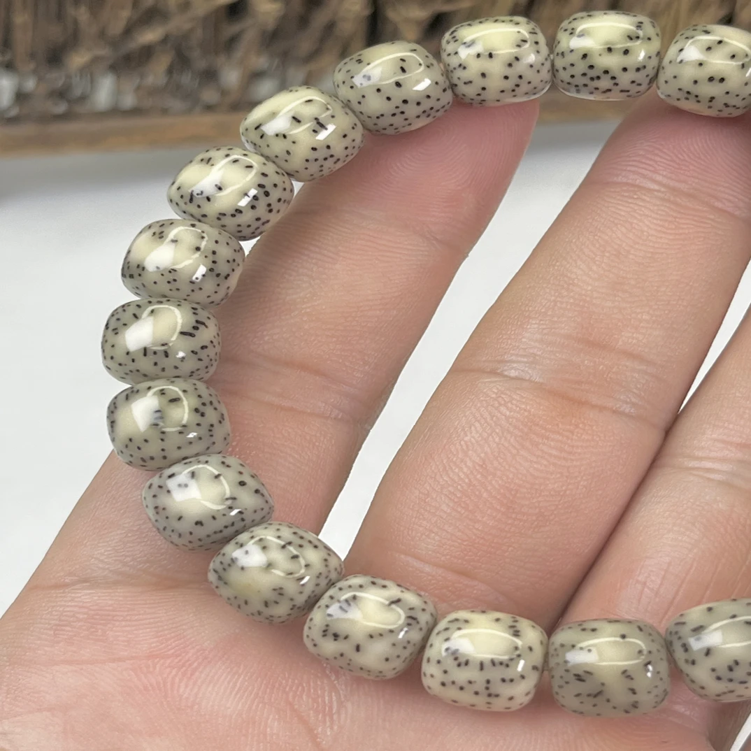 火龙果星点果冻质感9x10桶珠男女款单圈手串