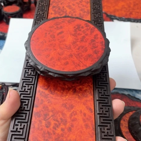东非黑黄檀（紫光檀）宠个瑕疵莲花
