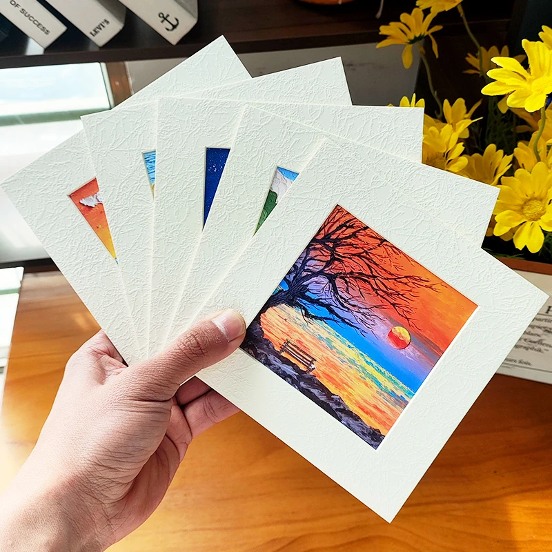 卡纸相框摆台带支架摆台儿童diy画框装裱油画棒高级装饰画