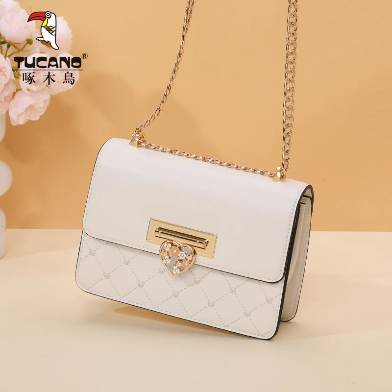 【现货】啄木鸟真皮包包女款爆款2025秋冬新款送女朋友斜挎包小方包