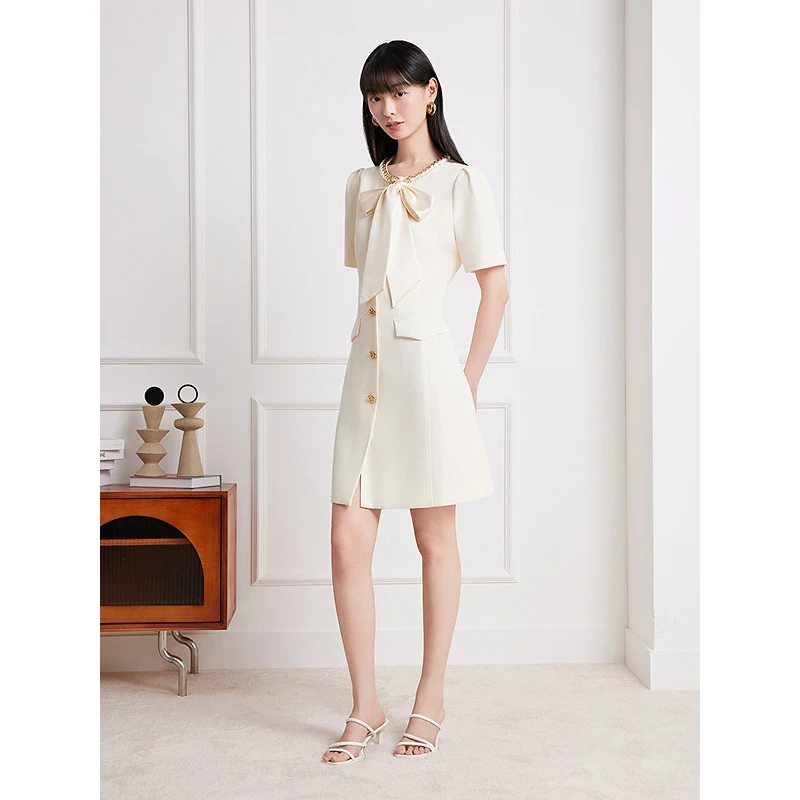 Goodland美地2025夏季新款法式优雅轻奢小香风连衣裙LC35205930