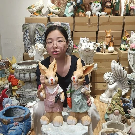 合成树脂树脂胡萝卜兔一对