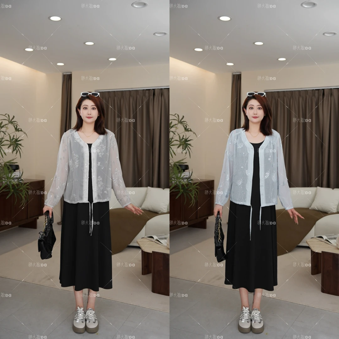 【上新仅外套】PDM22188夏季新款轻薄透气显瘦百搭气质浮雕刺绣外套