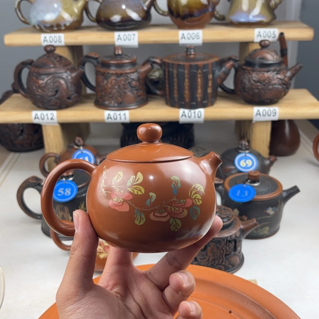 壶220c c建水紫陶全手工制作，老匠人精工精制