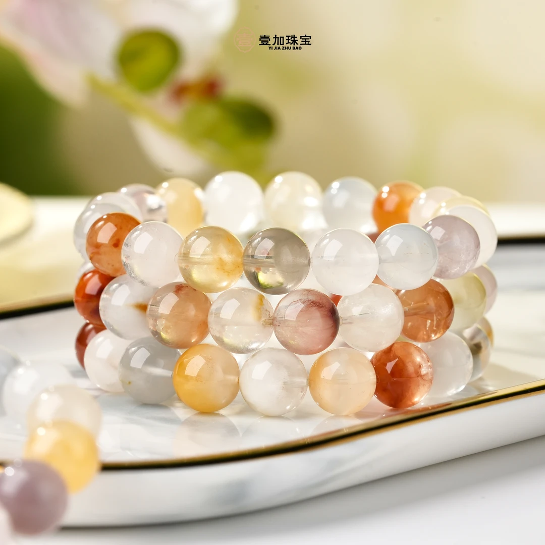 壹加田田｜手工设计彩兔毛水晶手串多样性发一#1600
