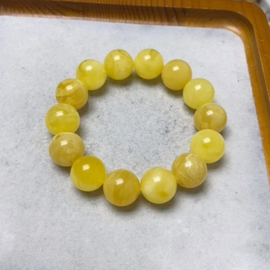 蜜蜡裸石未镶嵌手串