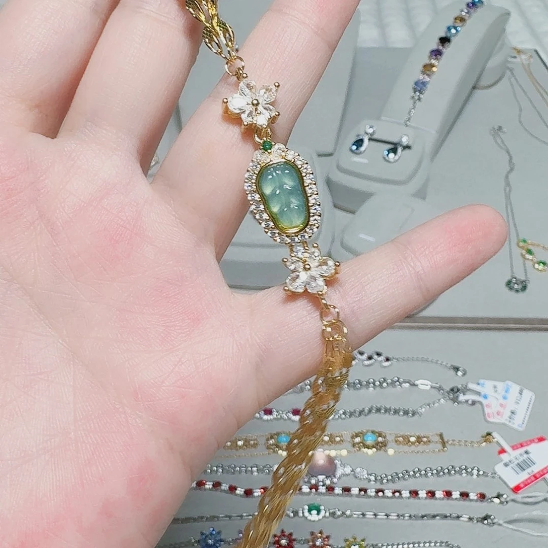 925银合成碳硅石手链