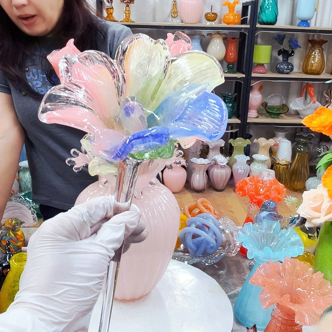琉璃百合家悦花器摆件