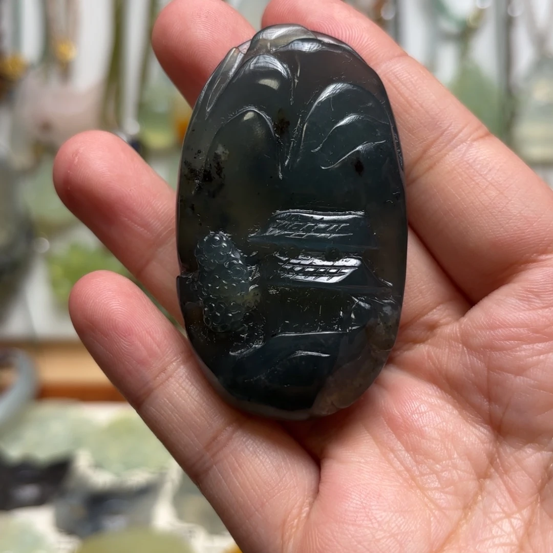 蛇纹石玉合金颈饰