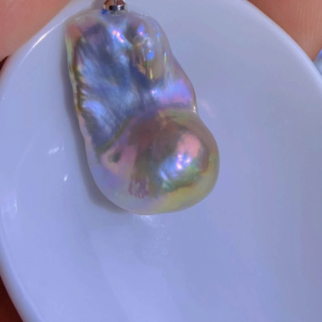 银S925镶嵌天然淡水珍珠淡水珍珠