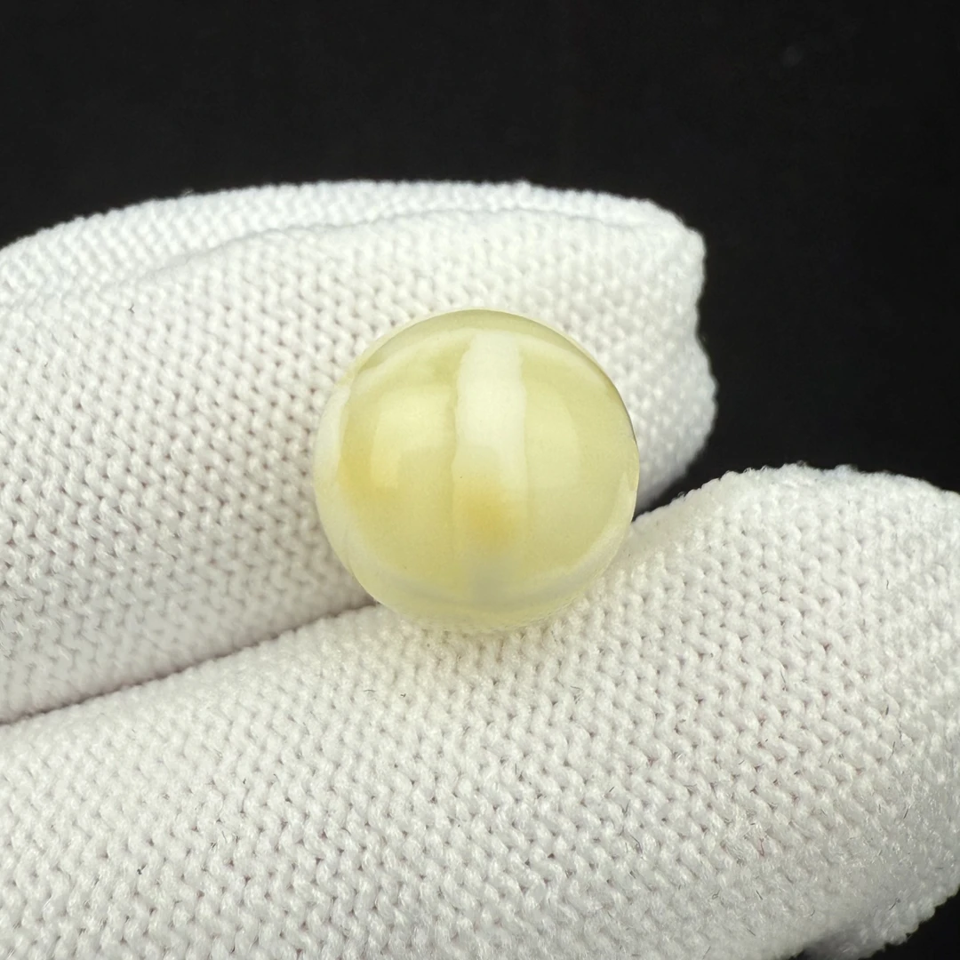 A3419天然原矿蜜蜡 白蜜圆珠10.5mm一物一图支持复检