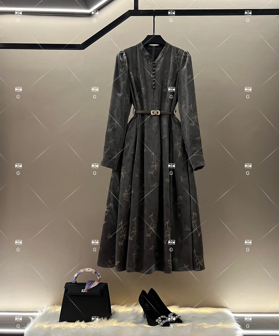 春夏丨设计师轻奢法式印花女士连衣裙 GS-57335