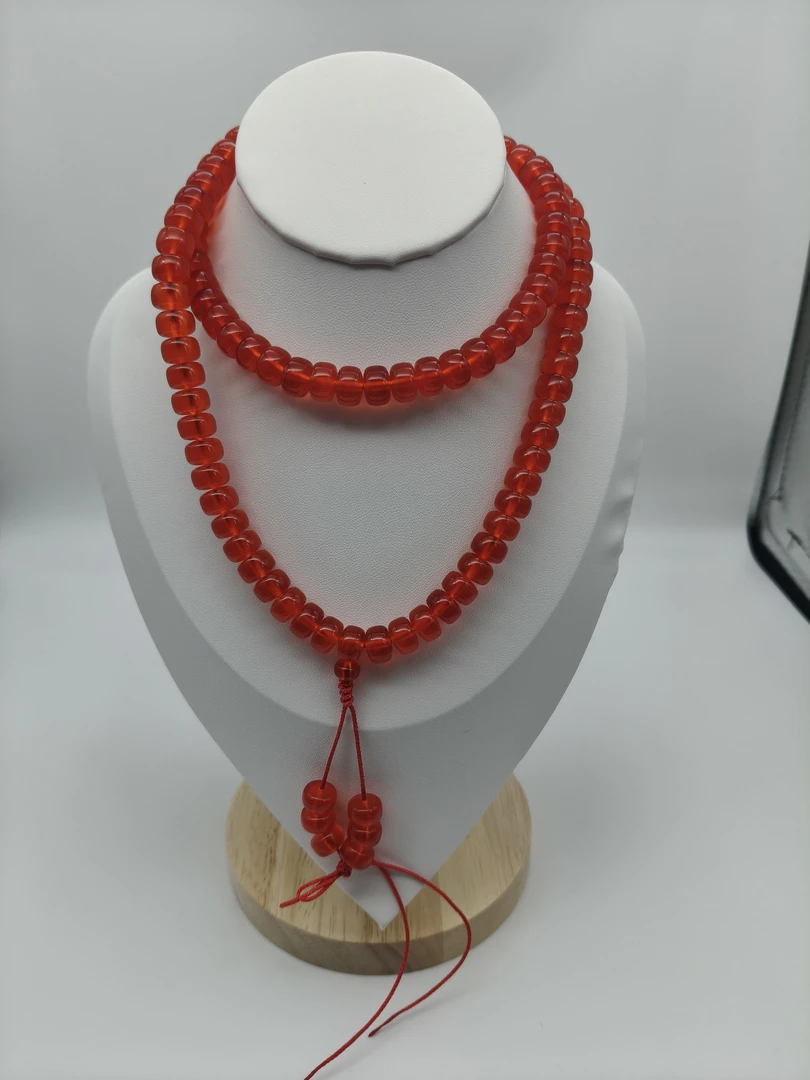 非金属珐琅项链 鱼惊石精美饰品百搭青鱼石项链颈链卡6*9红色108