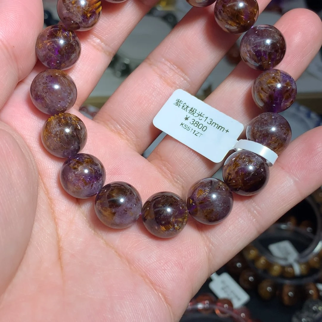 水晶手链未镶嵌杍*毕业级紫钛金多多13mm