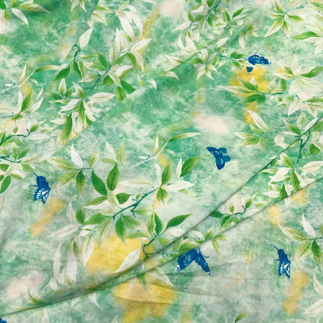 东方茉莉 80支高档人造棉布头丝光棉斜纹贡缎面料夏季连衣裙布