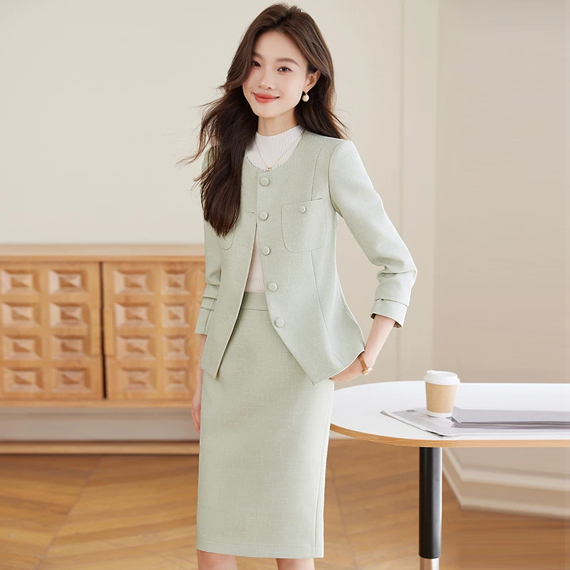 名媛小香风西装套裙女2025春秋新款轻熟风职业装气质女神范两件套
