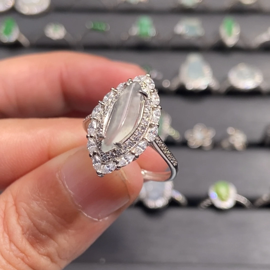 翡翠银S925镶嵌戒指