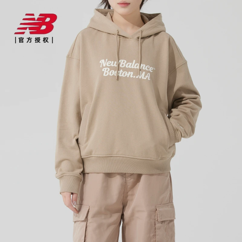 NewBalance2025新款女运动跑步健身训练连帽卫衣时尚潮流套头衫