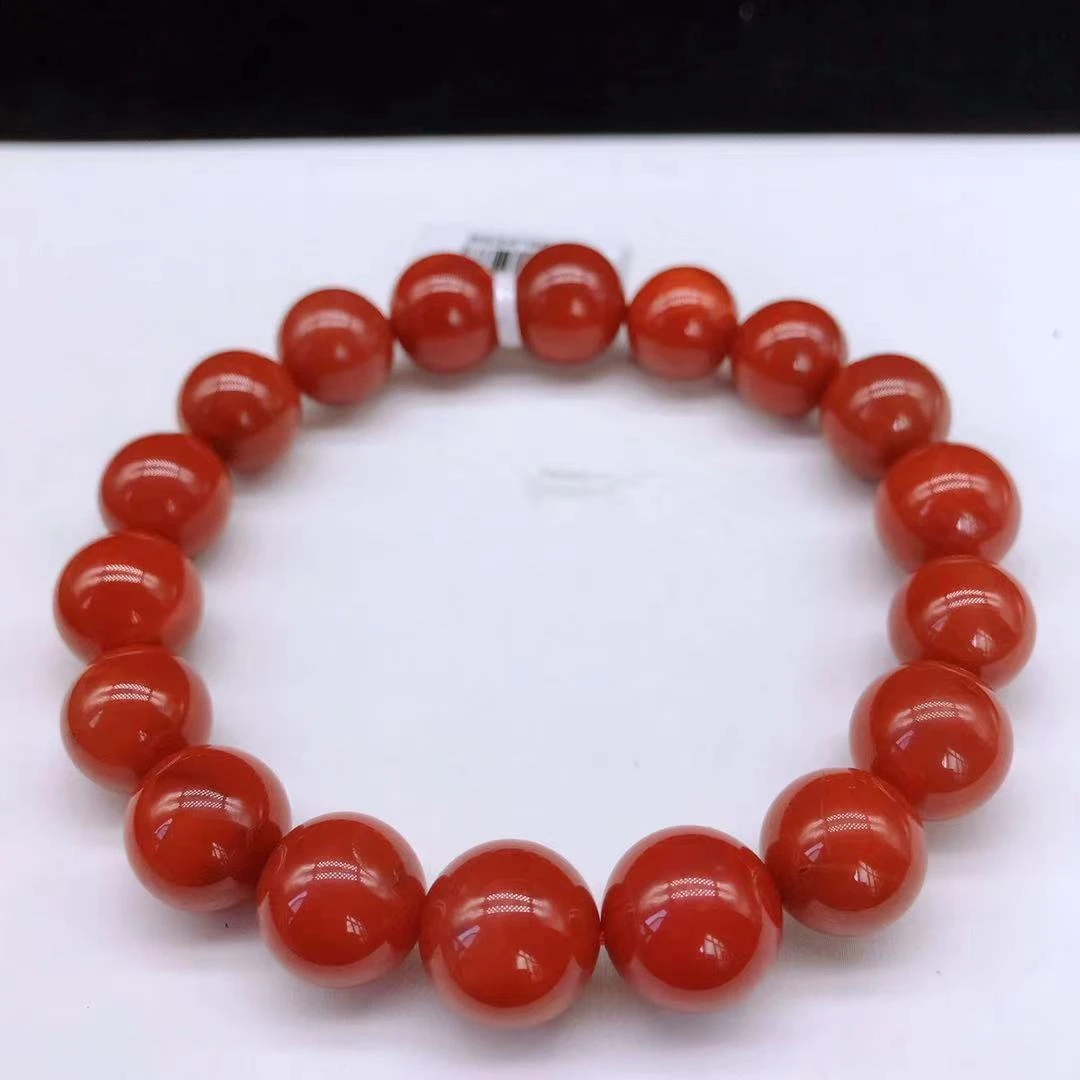 【小雪】南红四川瓦西高货锦红精美百搭手串12mm