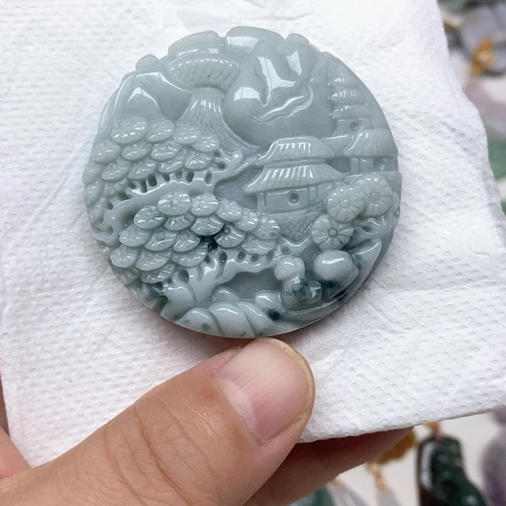 颈饰未镶嵌翡翠天然缅甸翡翠