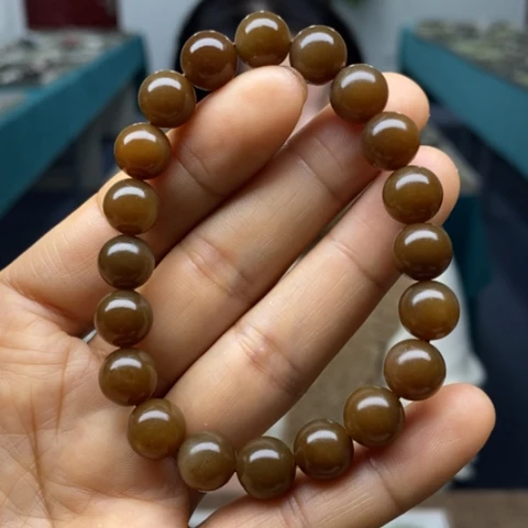 和田玉未镶嵌手链高糖10