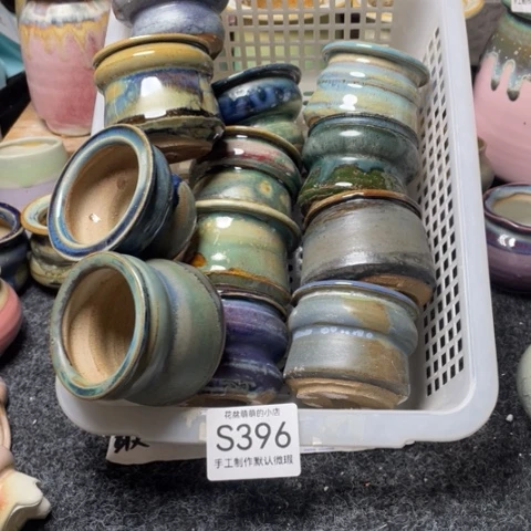 紫砂花盆微瑕396口径4.5左右