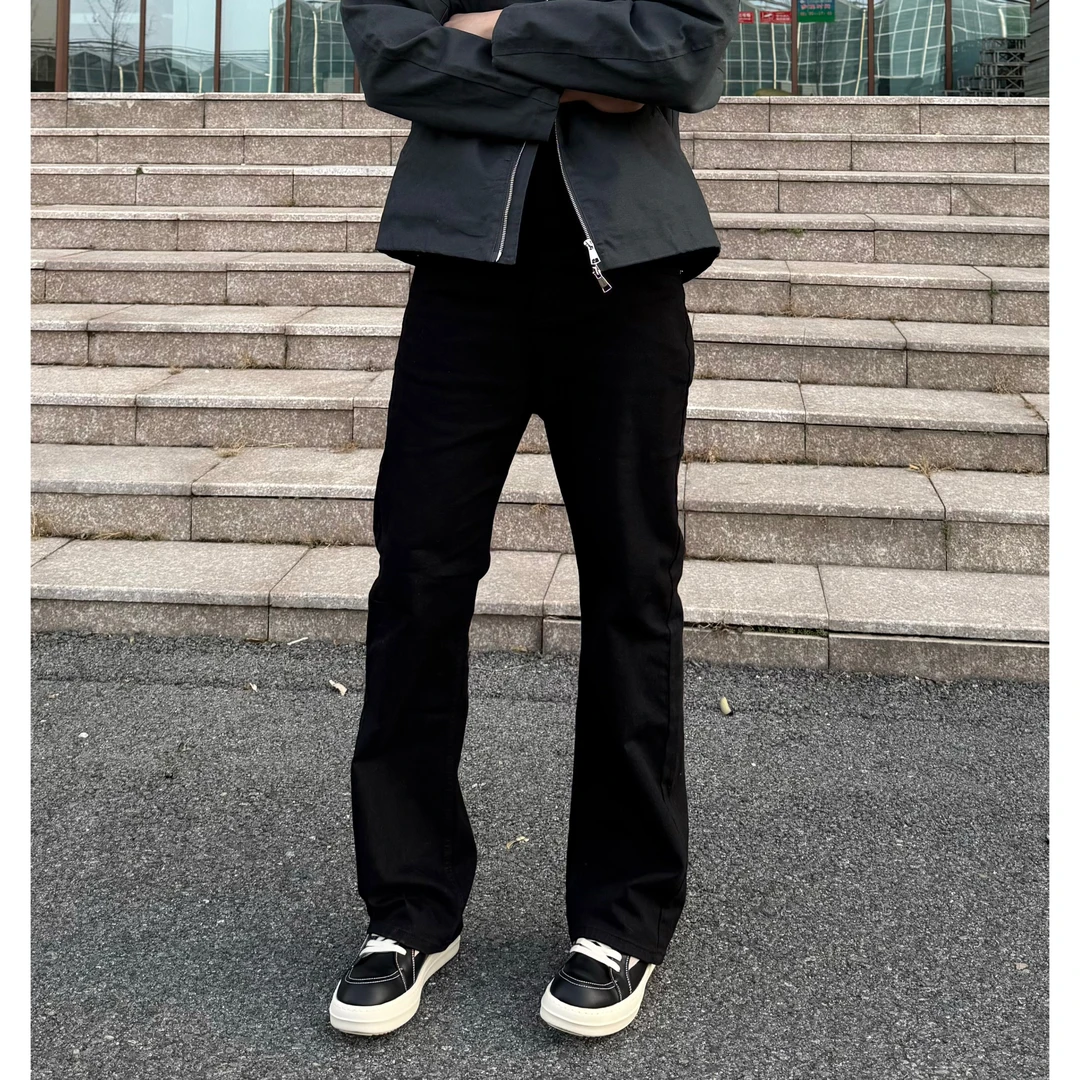 【LYFZ】美式简约新款水洗牛仔裤春季合身显瘦微喇长裤休闲百搭男款