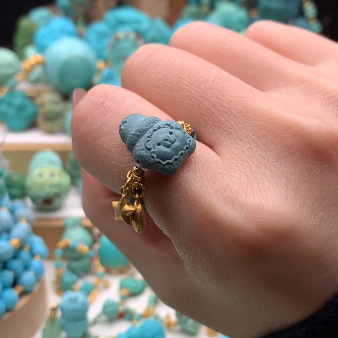 绿松石颈饰18K金镶嵌