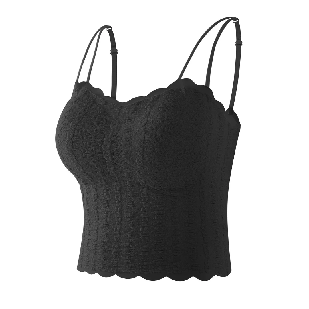 文胸美背小背心杯打底性感吊带美背蕾丝内衣女固定冰丝美背抹胸