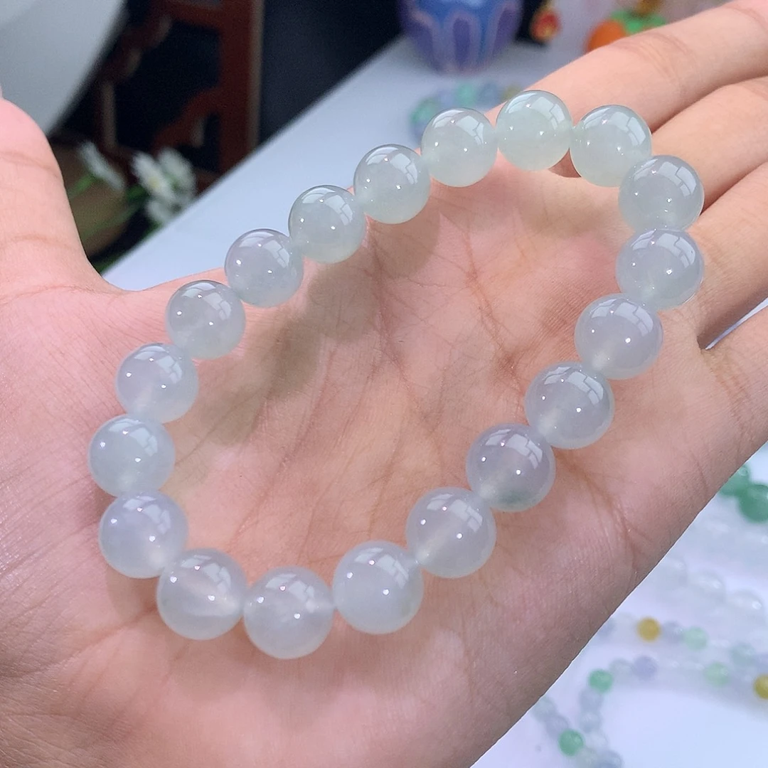 翡翠未镶嵌手链49号 冰晴水飘花手串