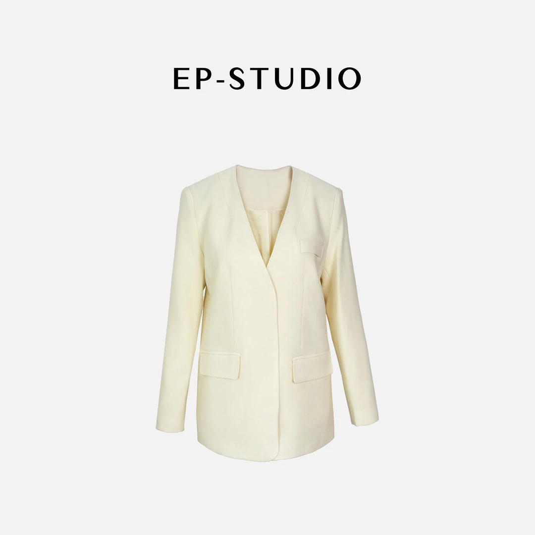 【黑白间】高品质纯色醋酸绵羊毛西装外套5C284