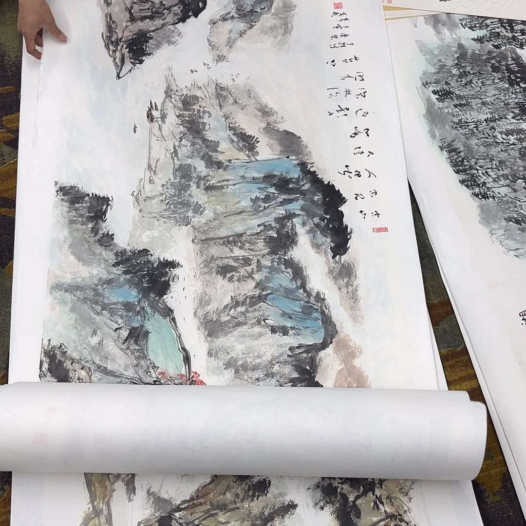 用***首国画山水作品童童童