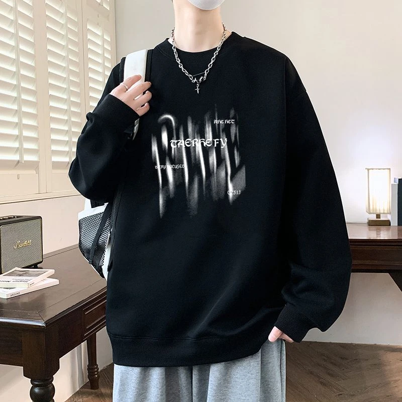 元赫卫衣男潮牌秋季欧美街头圆领美式重磅硬挺外套oversize春秋