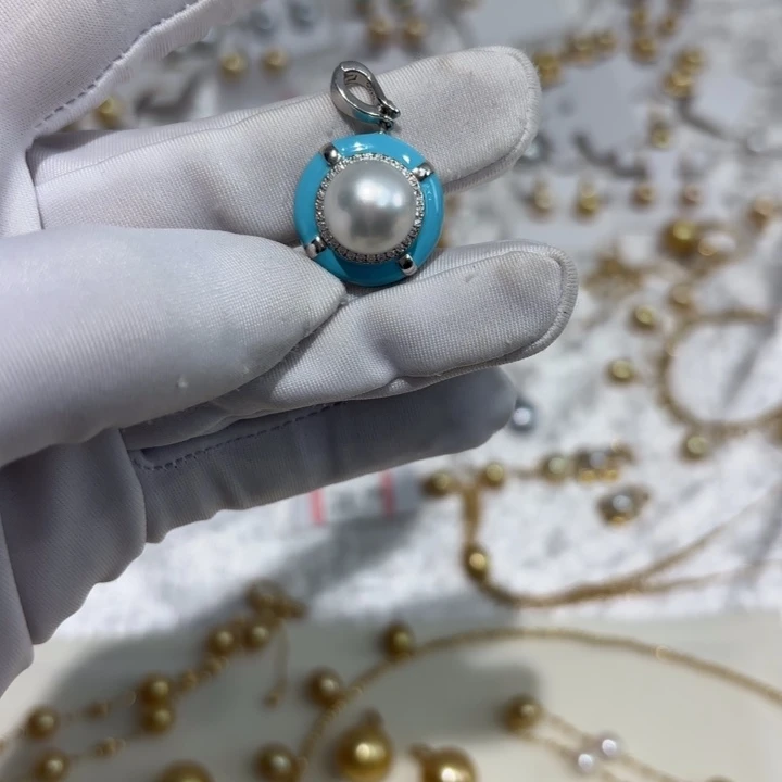 海水珍珠颈饰银S925镶嵌