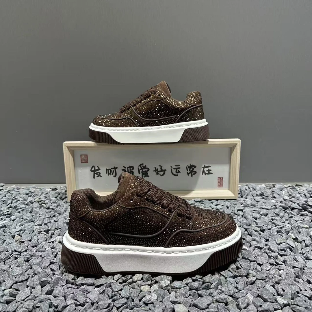 秋季男士新款重工烫钻潮鞋软底轻便个性潮流男款时尚百搭休闲鞋