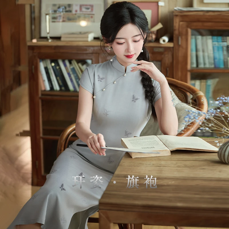 新中式改良旗袍2025夏新款复古修身显瘦淑女连衣裙日常可穿高级感
