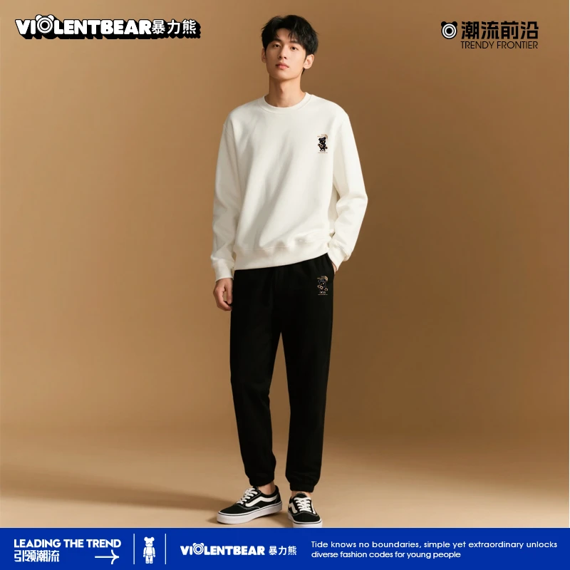 暴力熊潮流圆领都市巴恩风男士卫衣秋冬情侣同款宽松休闲长袖上衣