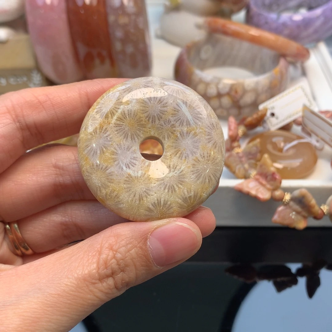 硅化珊瑚（珊瑚玉）颈饰未镶嵌蓝*?