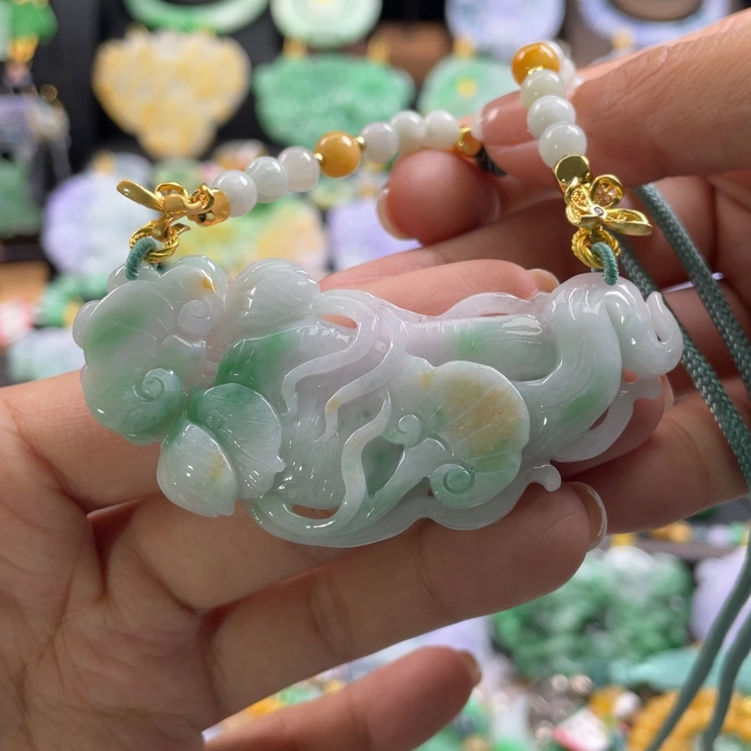 翡翠未镶嵌颈饰代编织