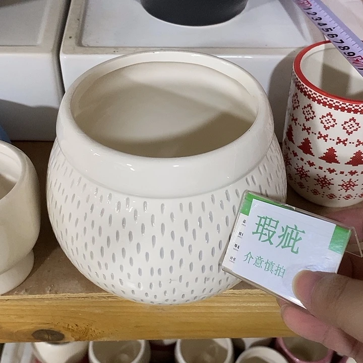 紫砂花盆多肉瑕疵盆有孔。