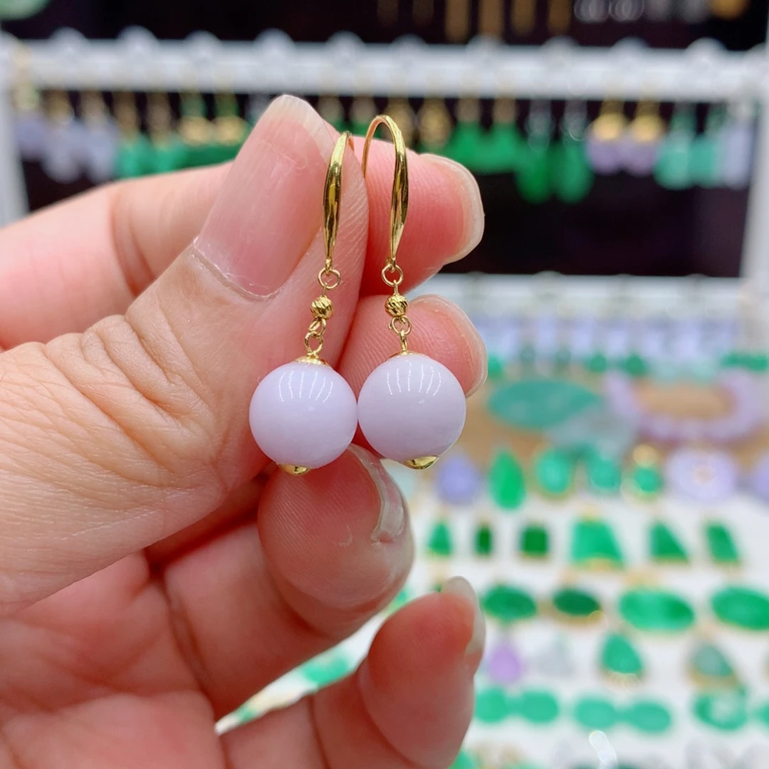 翡翠18K金镶嵌耳饰