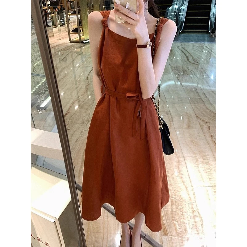 高级感港味收腰显瘦牛仔裙2025年夏季气质小个子国风盘扣连衣裙女