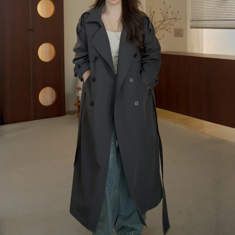 今年流行风衣2025新款秋装坠感中长款外套女过膝气质女神范英伦风