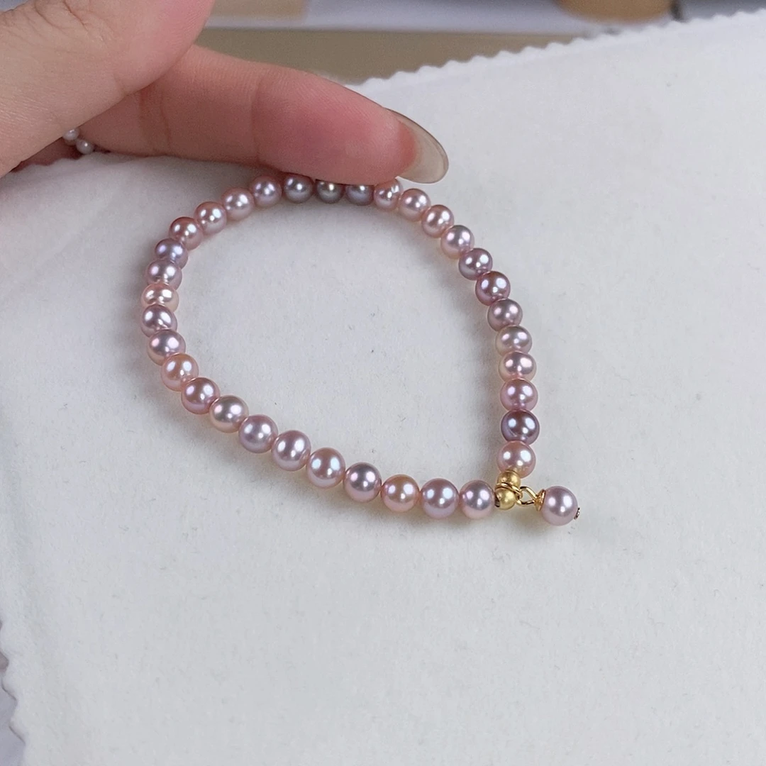 银S925镶嵌手绳淡水珍珠