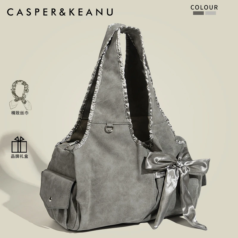 CASPER&KEANU小众设计蝴蝶结托特包高级感大容量腋下包女士单肩包