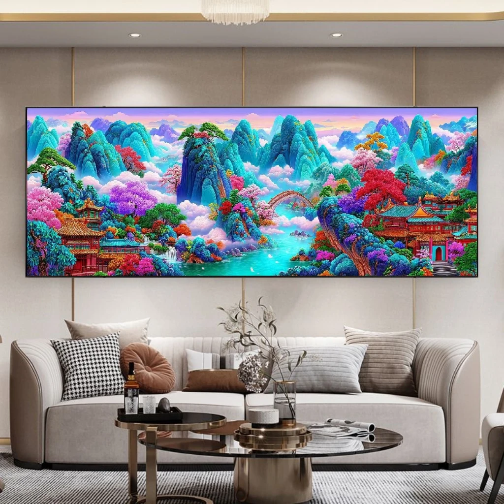 定制十字绣 原创版权壮丽山河大格300*100没绣的f2206