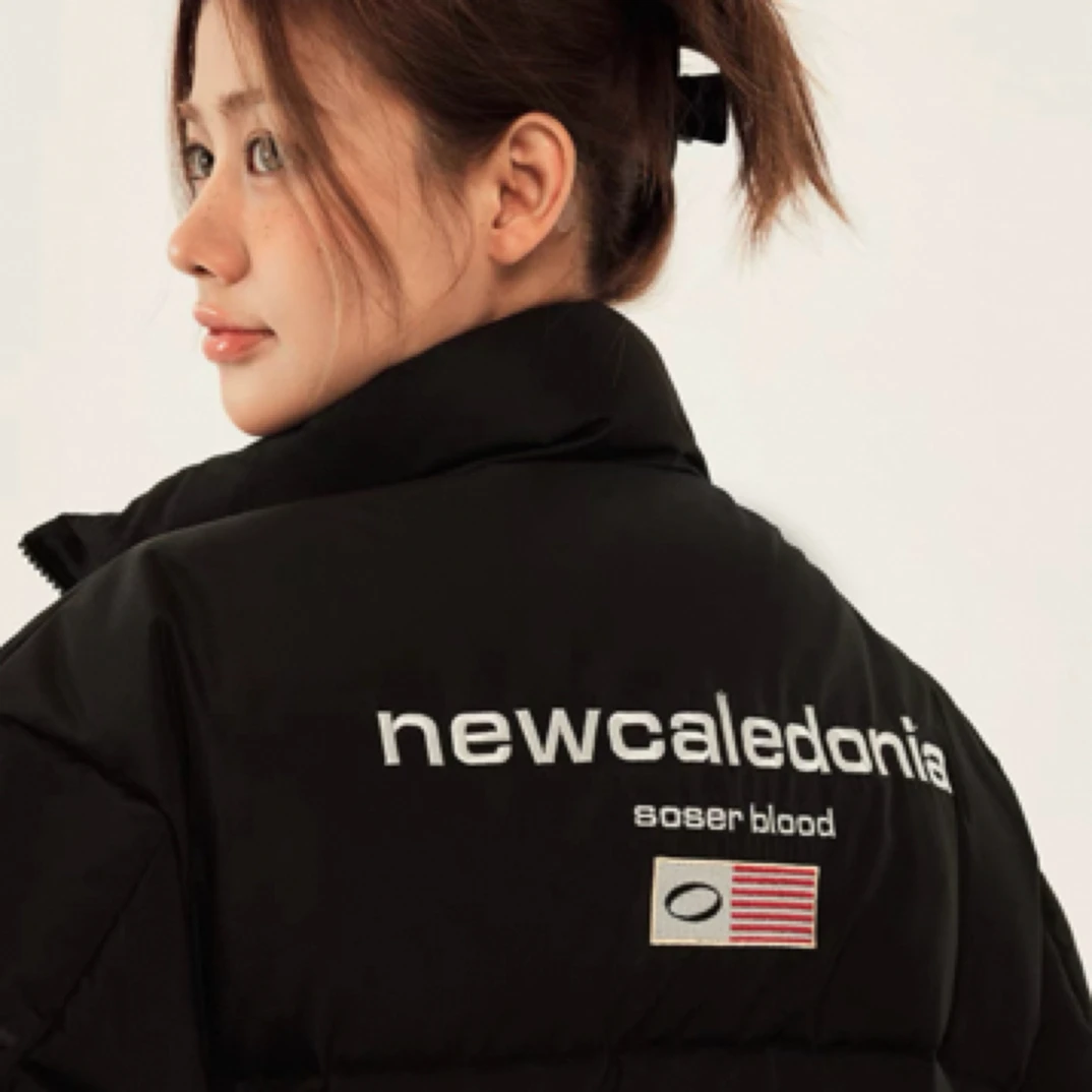 SOSER国潮牌字母刺绣立领加厚保暖短款情侣冬外套038